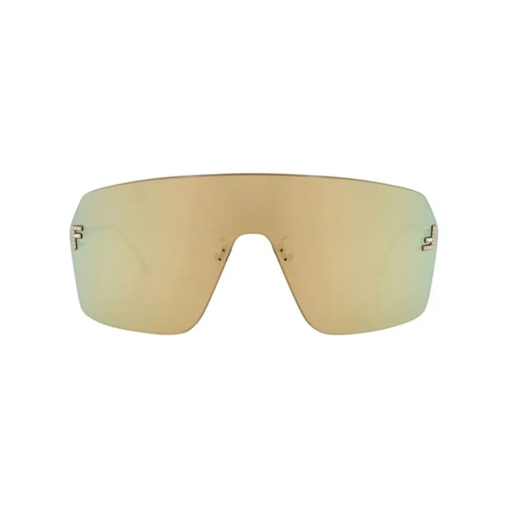 Shield-Frame Metal Sunglasses